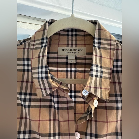 NWOT Authentic Burberry Women’s Long Sleeve Button Up - Lapwing Vintage Check - Picture 5 of 6